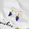 Enamel Fruit Charm Drop Earrings Gold Hooks 13 Styles view 2