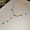 Gold Tone Floral Y Necklaces in Four Colors Chain Pendant Jewelry view 8