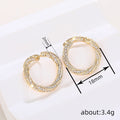 Twisted Clear Crystal Pavé Hoop Earrings in Gold Tone view 4