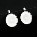 Round Bezel Cabochon Tray Pendant Blank Side Bail Silver-Tone view 1