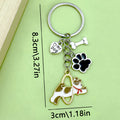 Metal Dog Keychains With Paw, Bone And Heart Charms, 5 Styles view 8