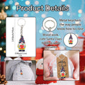 Gnome Apple School Hat Printed Wood Keychain Ring Metal Charm view 4