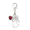 Silver Angel Heart Lobster Clasp Charm Clear Pink Red view 8