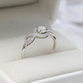 Silver Infinity Halo Round Clear CZ Ring Sizes 6-10 view 3