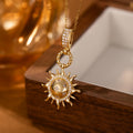 Sun Face Moon And Clear Accent Sun Pendant Necklace Collection view 7