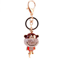 Rhinestone Cartoon Monkey Metal Keychain In Five Colors view 5