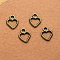 Open Heart Outline Charm Metal Jewelry Making Component In 3 Finishes view 3