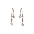 Mismatched Silver Star Chain Extra Long Huggie Earrings view 5