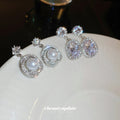 Silver Tone Clear Crystal Oval Drop Earrings in Two Designs view 3