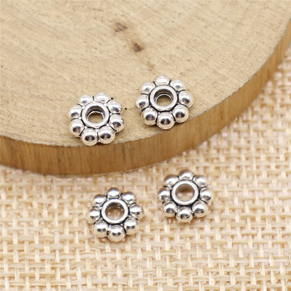 7x7x2mm 0.5g Multicolor Zinc Alloy Flat Disc Spacer Beads for Bracelet Necklace Jewelry Making