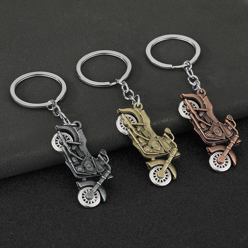 Motorcycle Wheel Zinc Alloy Keychain Moving Wheel Pendant Accessory
