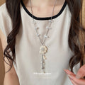 Silver Shell Spiral Pearl Necklace Shell Rose Ring view 3
