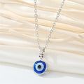 Colorful Round Evil Eye Pendant Necklaces in Ten Gold and Silver Tone Designs view 4