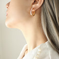 Gold Tone Enamel U Hoop Earrings Blue Pink Or Mint view 4