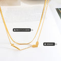 Double Layer Love Script Heart Pendant Necklace Set view 2