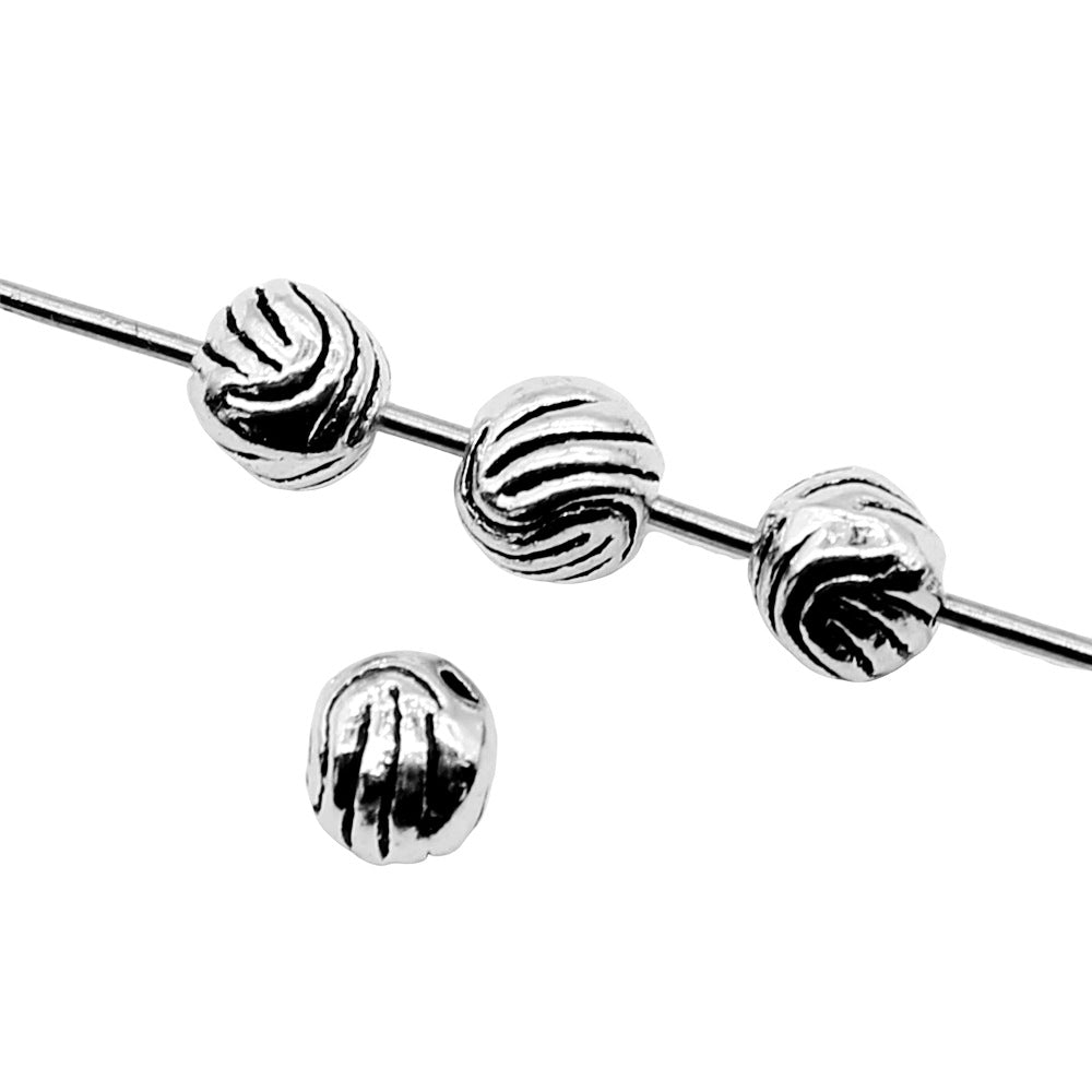 5mm 0.4g Antique Silver Zinc Alloy Round Large Hole Beads for DIY Bracelet Necklace Jewelry Making