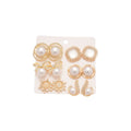 Gold Tone Pearl Flower Rhinestone Stud Earring Multi Style Sets view 5
