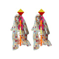 Printed Ribbon and Bead Tassel Stud Earrings Statement Jewelry view 5