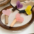 Acrylic Heart Spiral Phone Coil Hair Ties Four Colors view 4