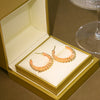 Peach Ridged Hoops