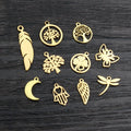 Mixed Mini Stainless Steel Symbol Charms in Gold Tone view 2