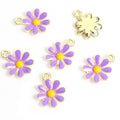 Enamel-Look Gold Silver Daisy Alloy Charms in 14 Styles view 4