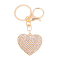 Rhinestone Heart Keychain Gold Tone Metal Bag Charm Pendant view 5
