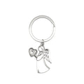Silver Angel Heart Rhinestone Keychain Clear Pink Red view 5