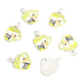 Coffee Cup Cat Enamel Alloy Charm Pendants in Five Colors view 12