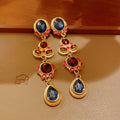 Gold Multicolor Oval Cabochon Choker Necklace Two Styles view 7