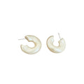 Pearl White Acrylic Earring Set Six Mixed Hoop Styles view 5