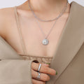Angel Boy Medallion Double Layer Paperclip Chain Necklace view 6