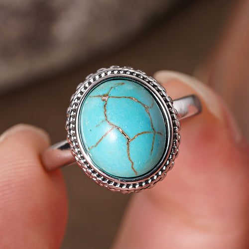 Alternate close view of the antique silver tone ring