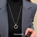 Silver Tone Interlocking Circle Pendant Necklace Pendant Jewelry view 1
