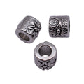 Floral Large-Hole Bead In Antique Silver For Jewelry Making view 4