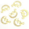 Rhinestone Moon and Star Pendant Charms in Four Styles view 7