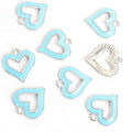 Open Enamel Heart Charms in Gold and Silver Tones, Six Colors view 9