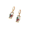 Gold Vase Resin Dried Flower Huggie Hoop Earrings 6 Styles view 5