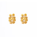 Gold and Silver Triple Flower Cluster Stud Earrings view 5