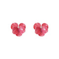 Dimensional Flower Petal Stud Earrings In Red And Blue view 5