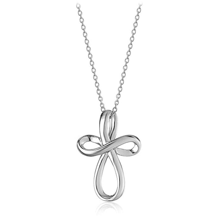 Silver Twisted Infinity Mobius Pendant Necklace Metal Chain