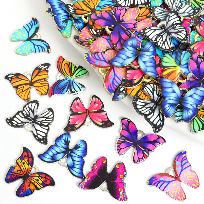 Printed Butterfly Charms in Ten Wing Patterns and Two Tones