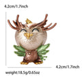 Antlered Owl Brooch in Four Enamel Colorways Clothing Pin view 7