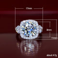 Round Center Triple Stone Crystal Ring in Polished Metal view 5