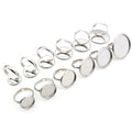Silver-Tone Round Cabochon Ring Blank Settings for Crafts view 5
