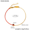 Red Cord Gold Chain Single Zircon Birthstone Bracelets view 11