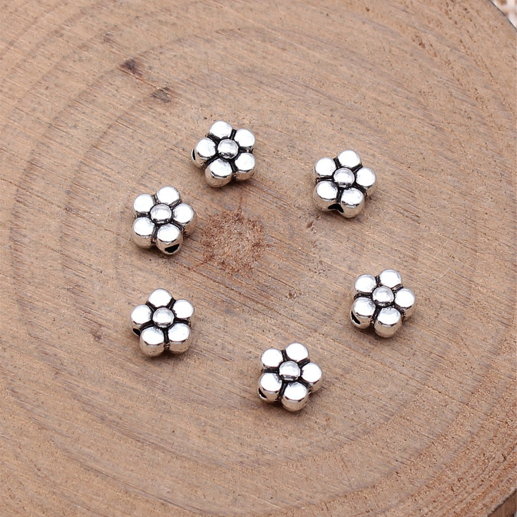 5.7x5.7x3.5mm 0.35g Multi-Color Zinc Alloy Flower Small Hole Spacer Beads for DIY Bracelet Jewelry Making