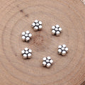 Seven Petal Flower Spacer Beads in Silver and Gold Tones view 2
