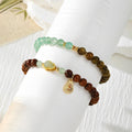 Wood Bead Stretch Bracelet Gourd Charm Stone Mix 2 Styles view 2