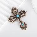 Cross Metal Brooch Pin for Jackets and Lapels 5.1 x 6.1 cm view 5